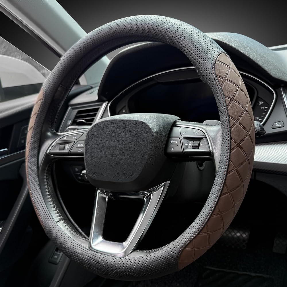 Anti-Slip Leather Car Steering Wheel Cover